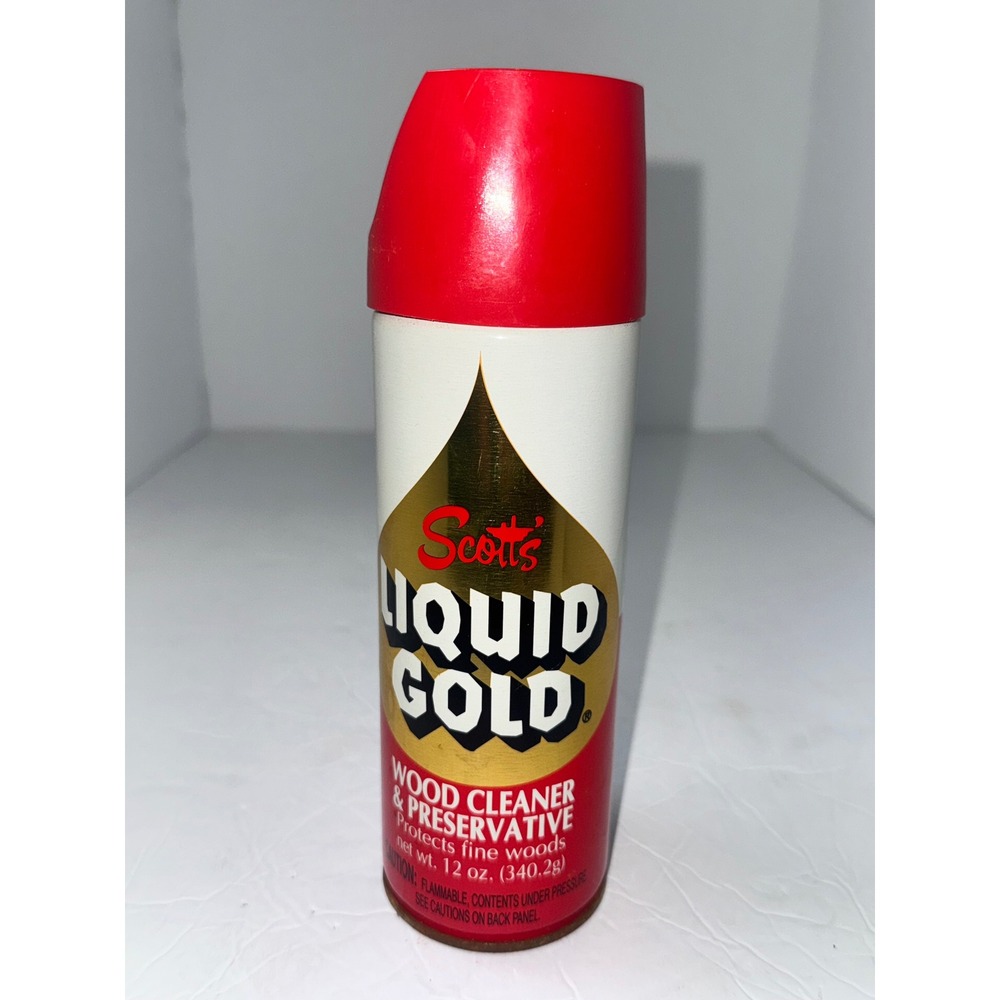 Vintage Scotts Liquid Gold Wood Cleaner & Preservative Restores Wood 12 oz